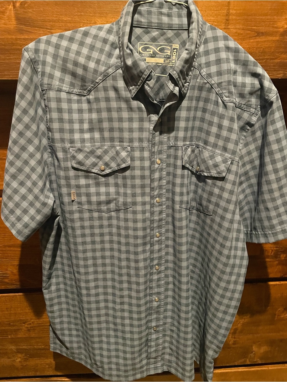 Gamegaurd Gray Plaid Short-Sleeve Pearl-snap Button-Down Shirt